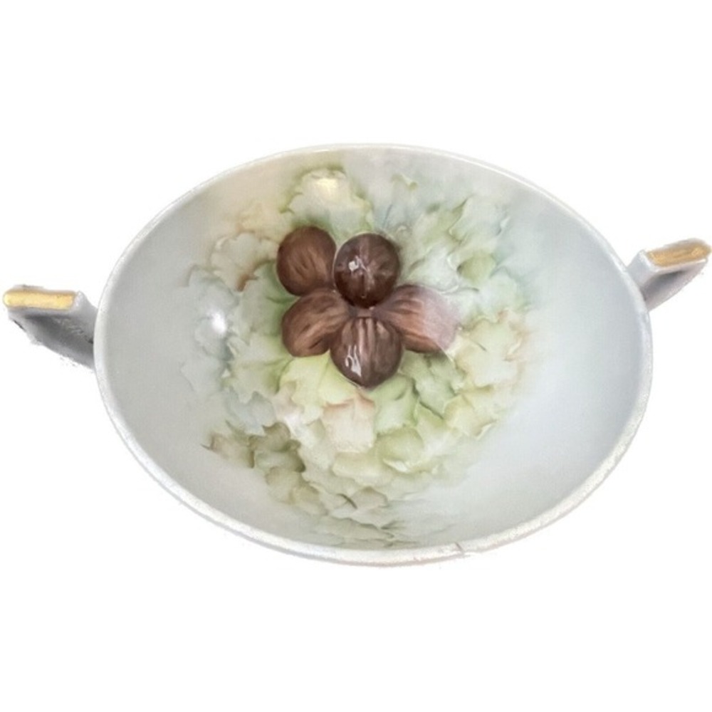 Vintage 1964 Decorative Bowl Hobbyist Piece Vines with Gold Trim Soup‎ Bowl